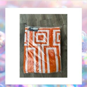 Jonathan Adler Orange and White Geometric Beach Towel NWT